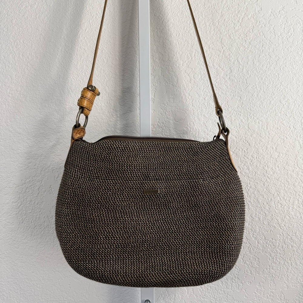 Eric Javits Raffia Shoulder Bag Woven Hobo Crossbody Leather Strap Designer - Picture 4 of 15